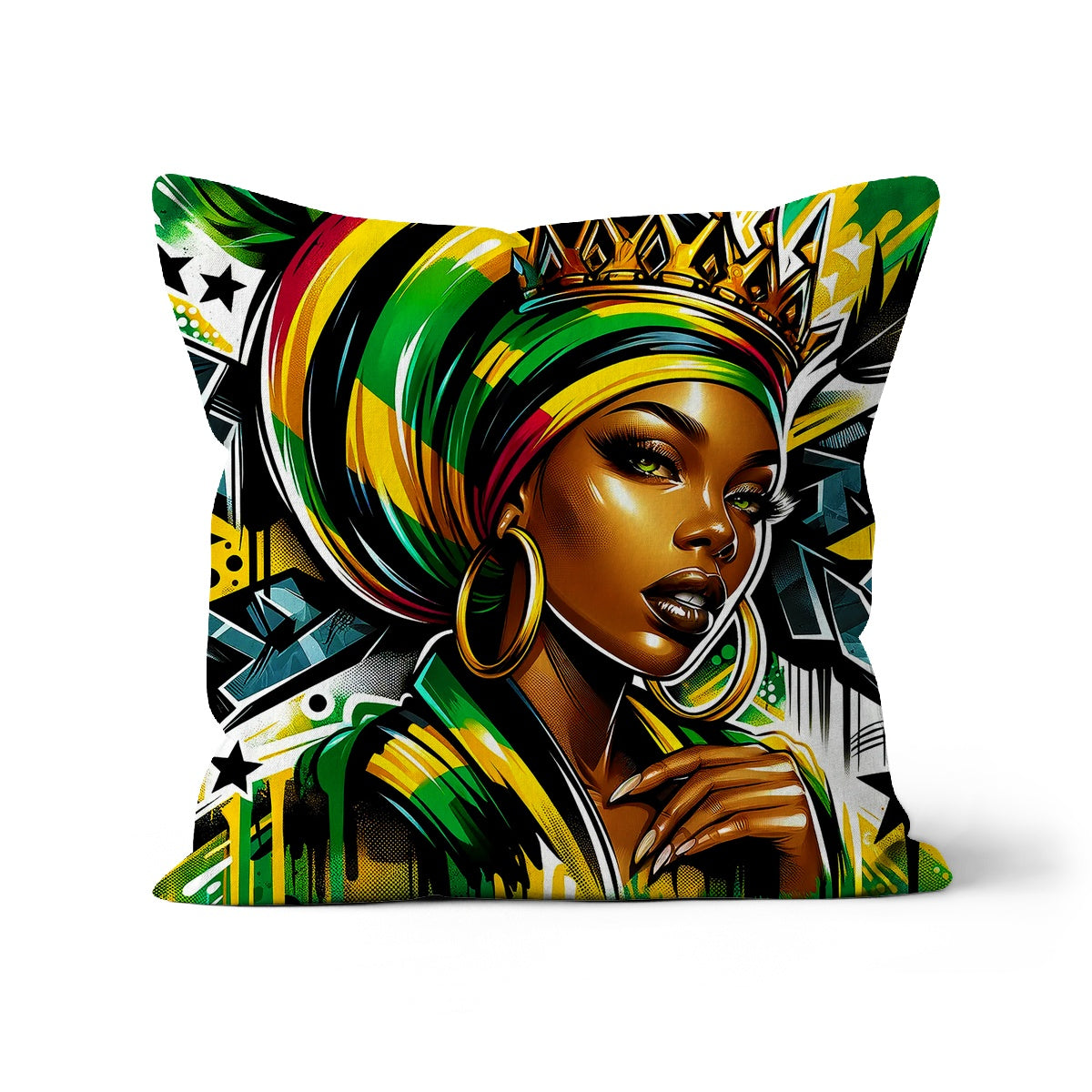Gift For Her Rasta Queen Street Black Women Gift Cushion