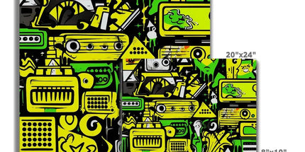 Graffiti Green and Yellow Abstract: A Dive into Vibrant Urban Art Canvas by Prodigi