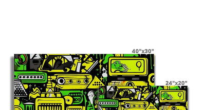 Graffiti Green and Yellow Abstract: A Dive into Vibrant Urban Art Canvas by Prodigi