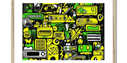 Graffiti Green and Yellow Abstract: A Dive into Vibrant Urban Art Framed & Mounted Print by Prodigi