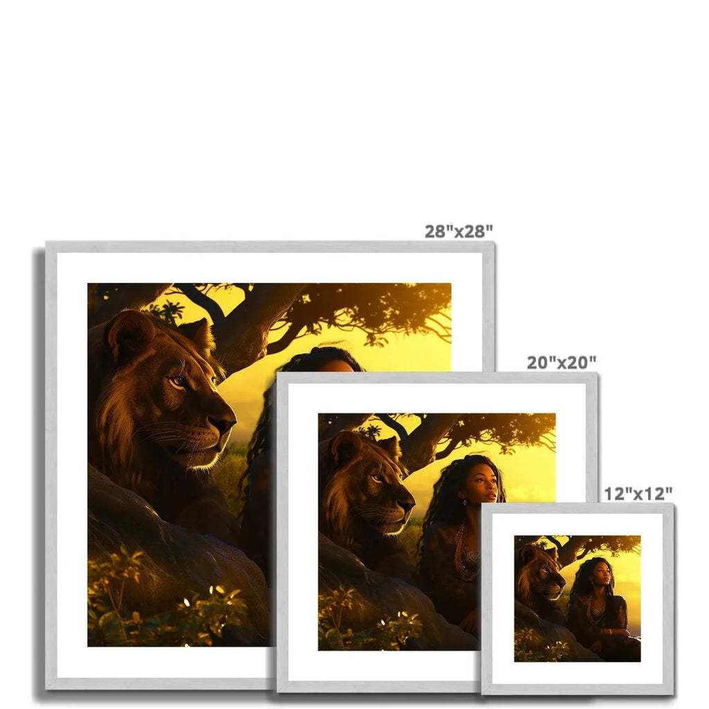 Empress Divine: The Black Feminine & Lion of Judah Legacy Antique Framed & Mounted Print - D'Sare 