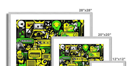 Graffiti Green and Yellow Abstract: A Dive into Vibrant Urban Art Antique Framed & Mounted Print by Prodigi