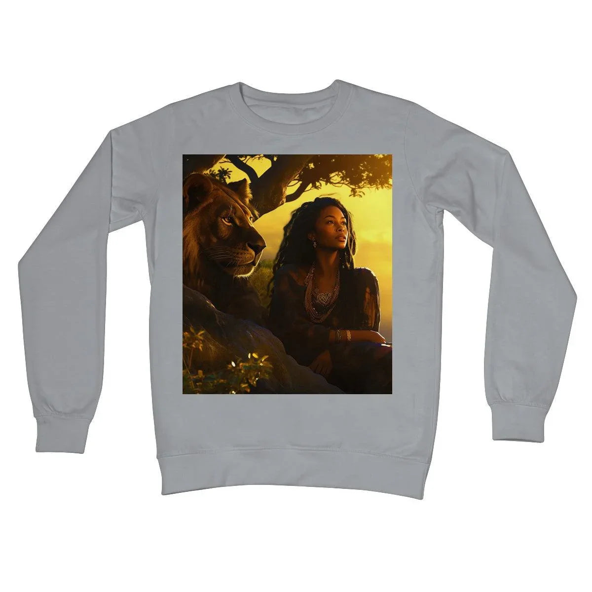 Empress Divine: The Black Feminine & Lion of Judah Legacy Crew Neck Sweatshirt - D'Sare 
