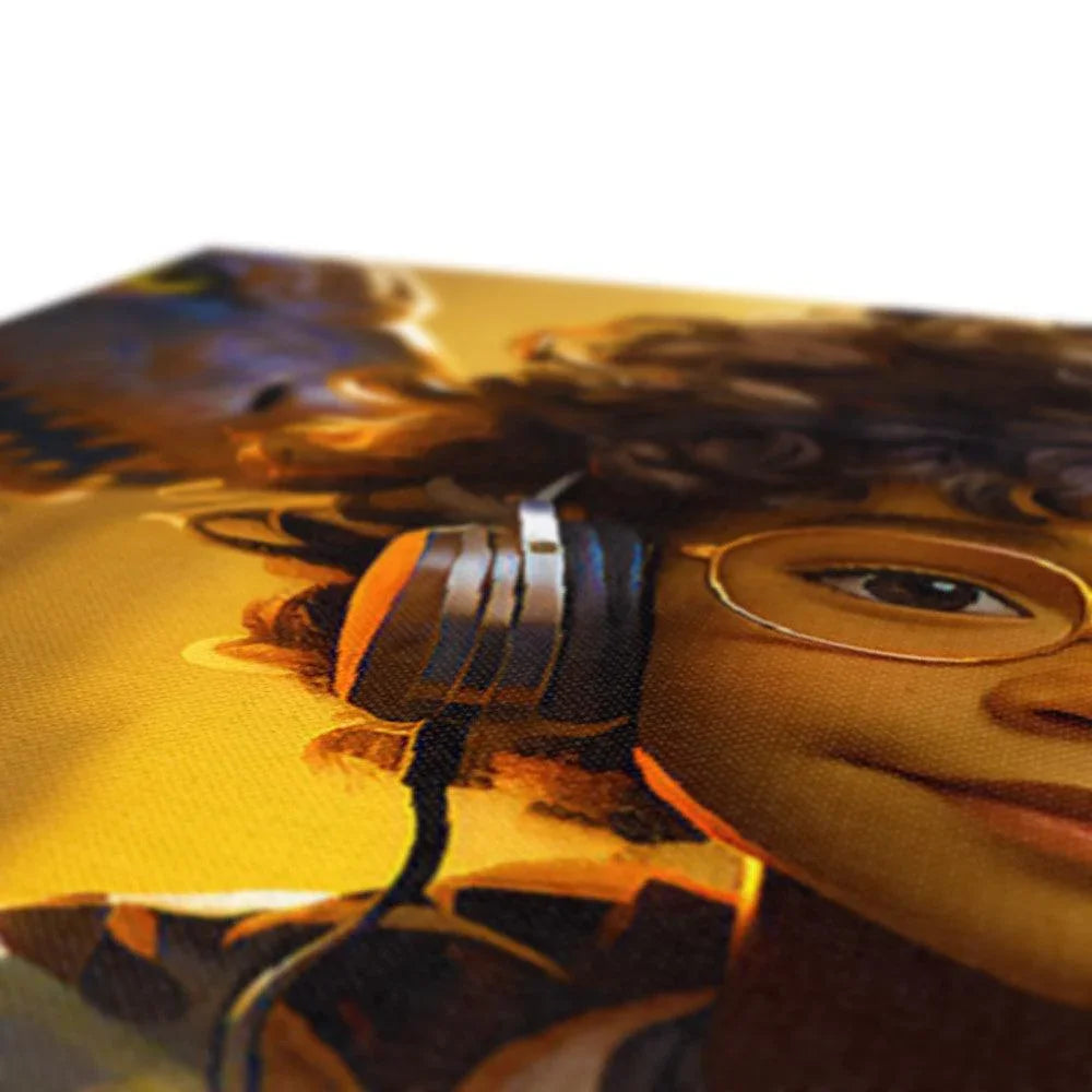 Little Boy Dino Dream Earphone: MelanatedMe Adventures by D'Sare Eco Canvas - D'Sare 