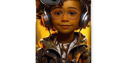 Little Boy Dino Dream Earphone: MelanatedMe Adventures by D'Sare Snap Phone Case - D'Sare 