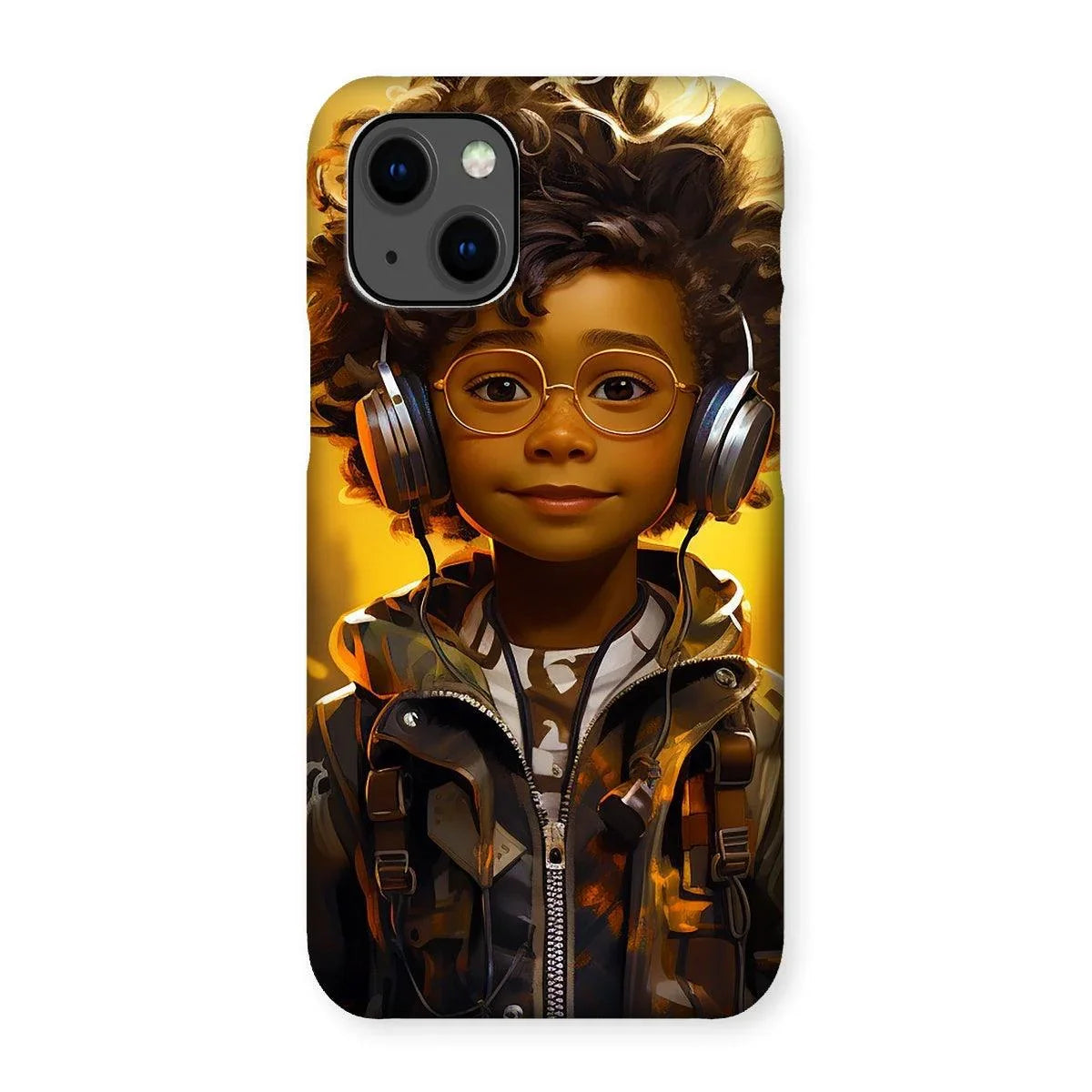 Little Boy Dino Dream Earphone: MelanatedMe Adventures by D'Sare Snap Phone Case - D'Sare 