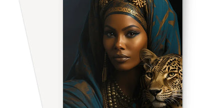 Leopard Luxe Lady Glamorous Empress  Greeting Card - D'Sare