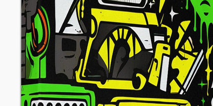 Graffiti Green and Yellow Abstract: A Dive into Vibrant Urban Art Eco Canvas by Prodigi
