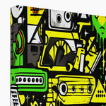 Graffiti Green and Yellow Abstract: A Dive into Vibrant Urban Art Eco Canvas - D'Sare 