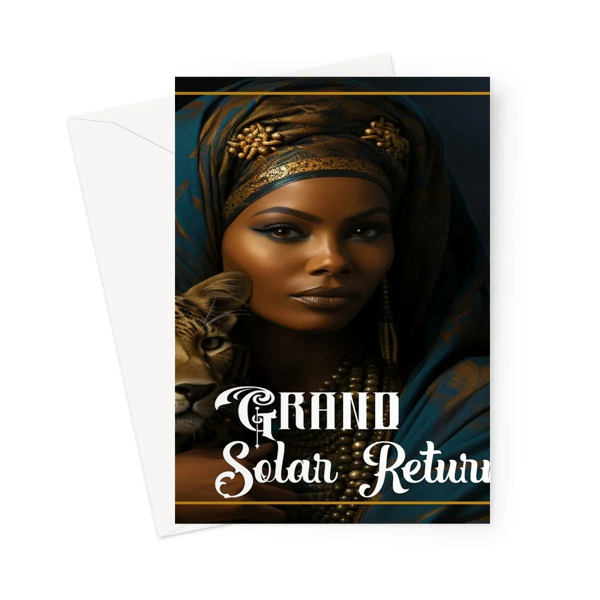 Grand Solar Return Leopard Luxe Lady Glamorous Empress  Greeting Card - D'Sare