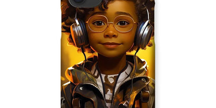 Little Boy Dino Dream Earphone: MelanatedMe Adventures by D'Sare Snap Phone Case - D'Sare 