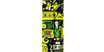 Graffiti Green and Yellow Abstract: A Dive into Vibrant Urban Art Wall Height Chart by Prodigi