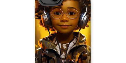 Little Boy Dino Dream Earphone: MelanatedMe Adventures by D'Sare Tough Phone Case by Prodigi