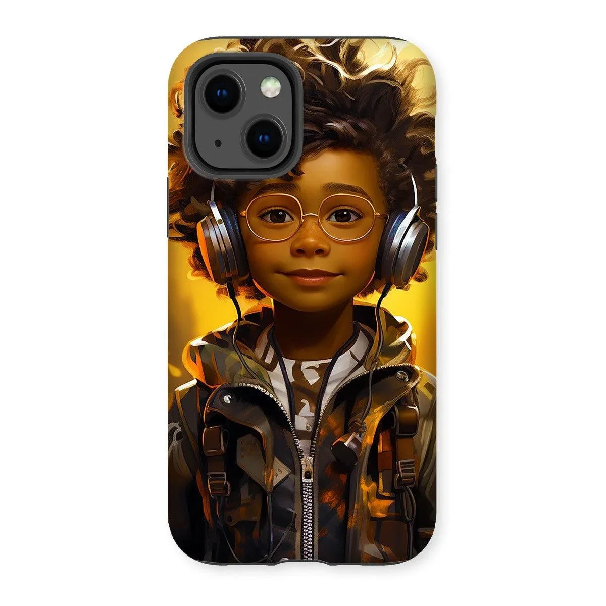 Little Boy Dino Dream Earphone: MelanatedMe Adventures by D'Sare Tough Phone Case - D'Sare 