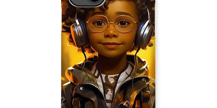 Little Boy Dino Dream Earphone: MelanatedMe Adventures by D'Sare Snap Phone Case - D'Sare 