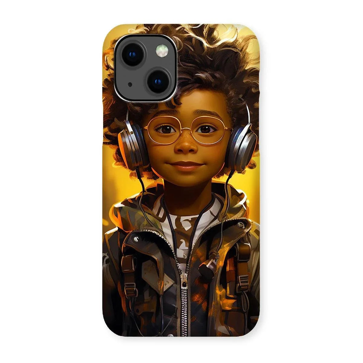 Little Boy Dino Dream Earphone: MelanatedMe Adventures by D'Sare Snap Phone Case - D'Sare 