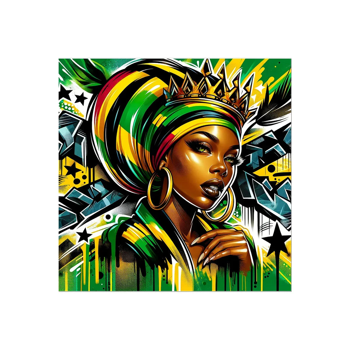 Gift For Her Rasta Queen Street Black Women Gift Temporary Tattoo by Prodigi