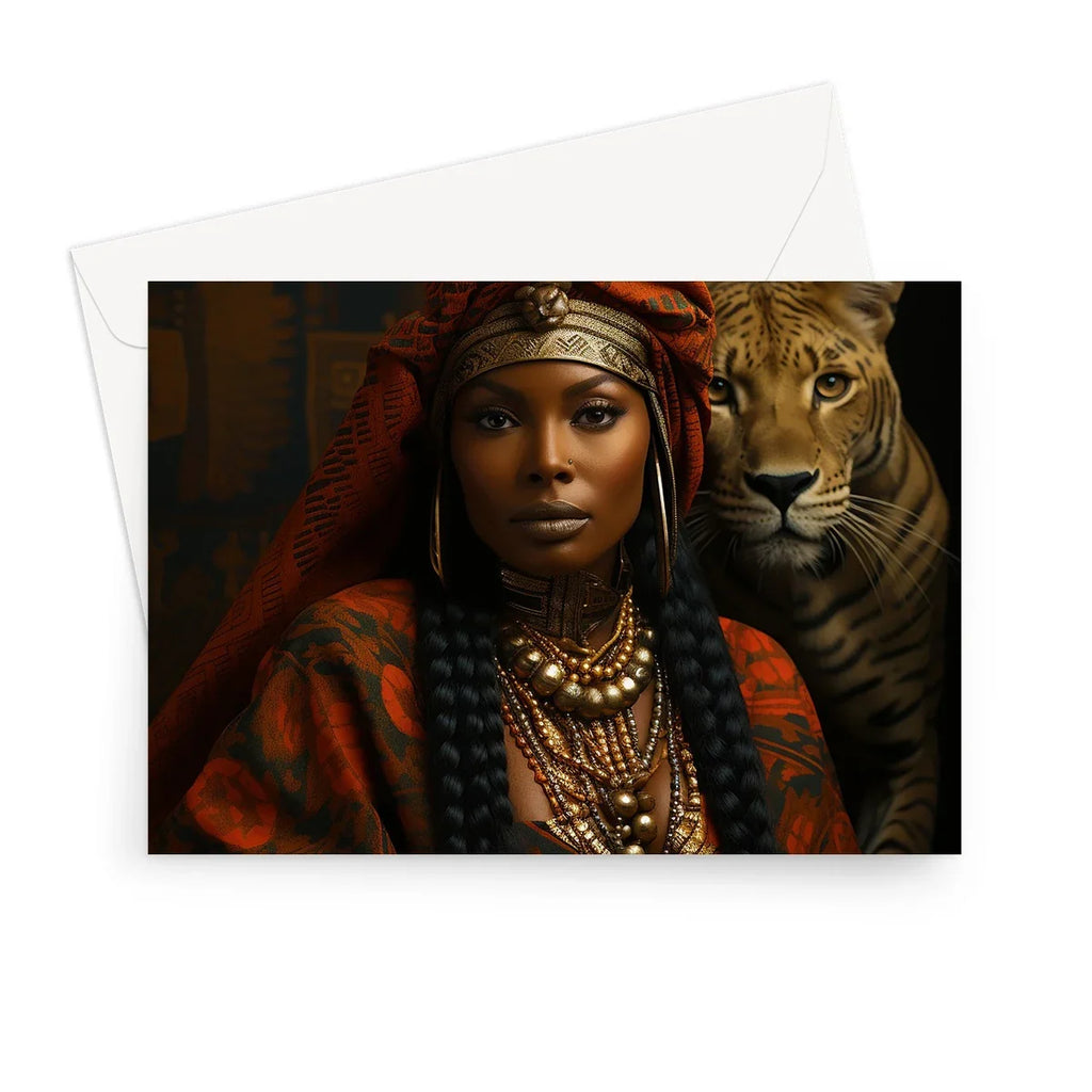 Empress Ebony Leopard Luxe MelanatedME Greeting Card - D'Sare