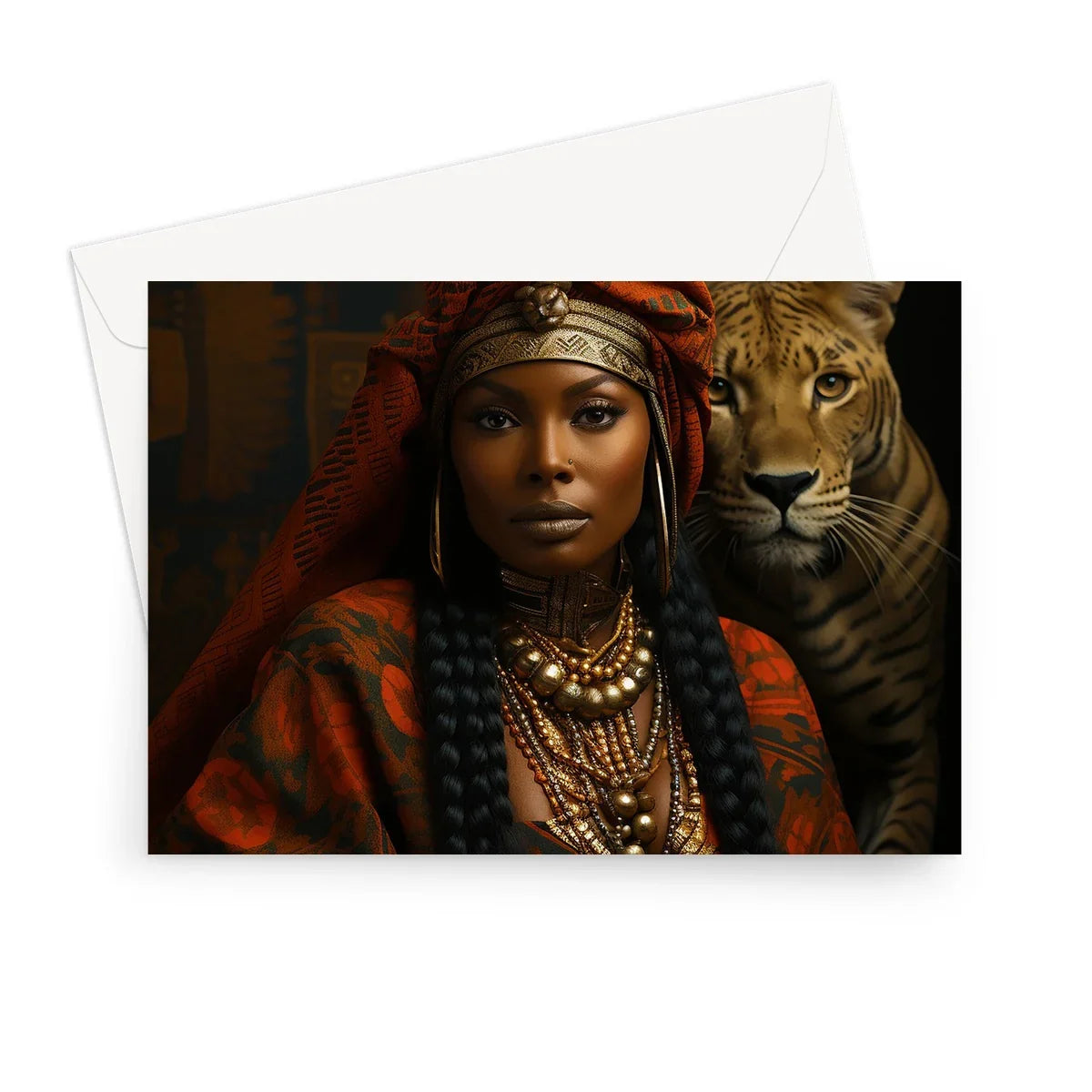 Empress Ebony Leopard Luxe MelanatedME Greeting Card - D'Sare