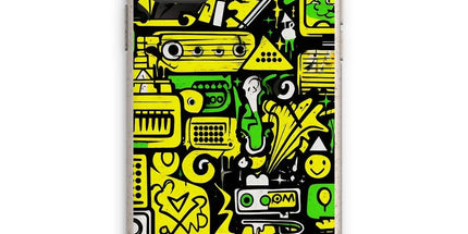 Graffiti Green and Yellow Abstract: A Dive into Vibrant Urban Art Eco Phone Case - D'Sare 