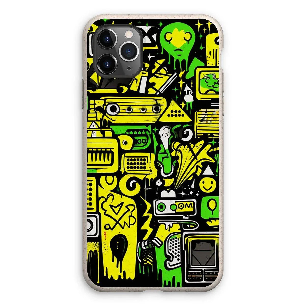 Graffiti Green and Yellow Abstract: A Dive into Vibrant Urban Art Eco Phone Case - D'Sare 