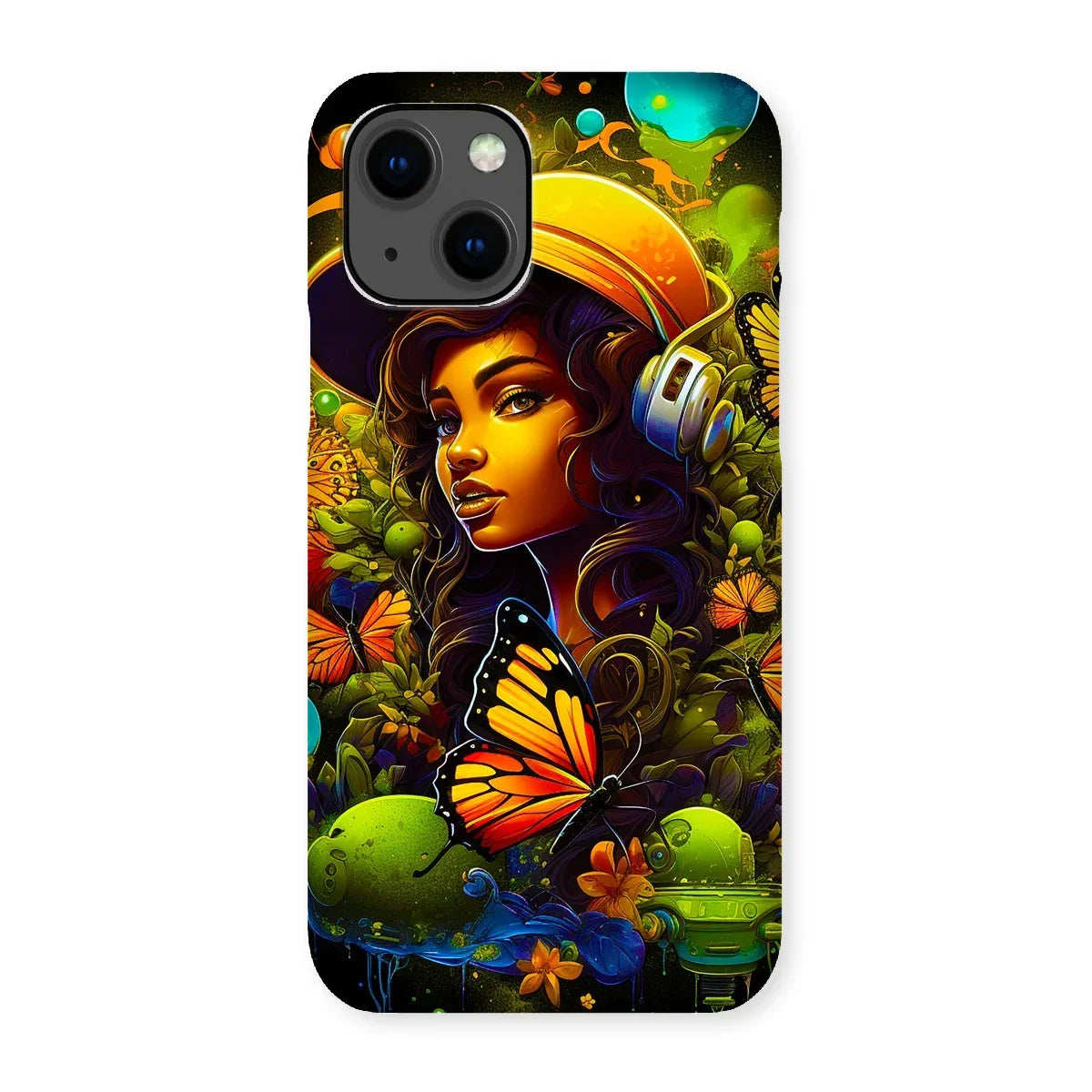 Urban Girl Neon Butterfly Headphone Pop Snap Phone Case - D'Sare