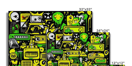 Graffiti Green and Yellow Abstract: A Dive into Vibrant Urban Art Canvas by Prodigi