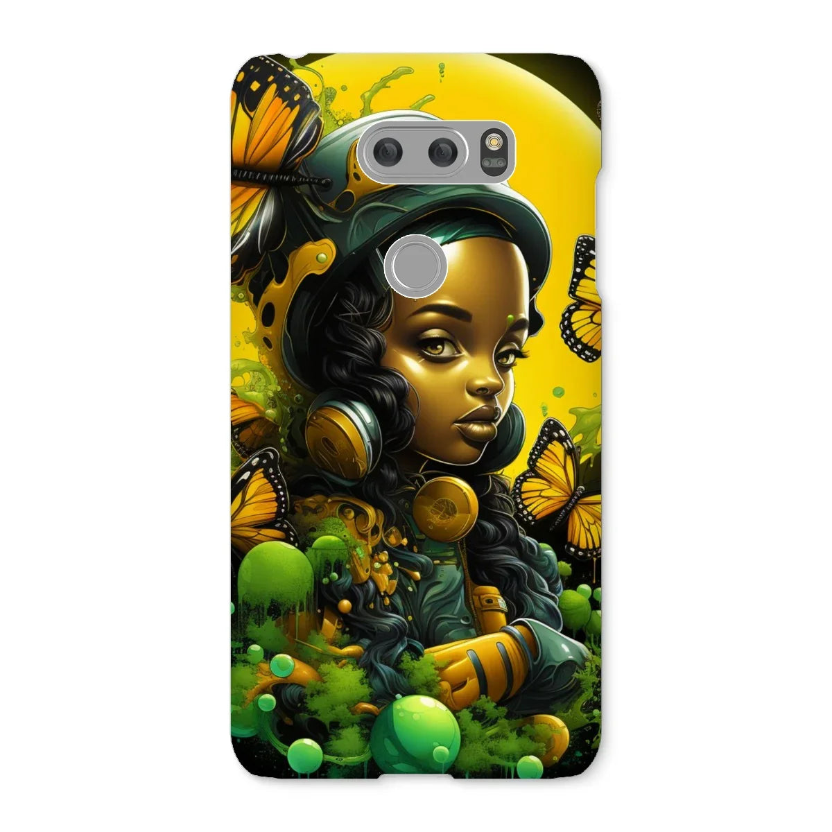 Monarch Butterfly Urban Fantasy Art Print - Afrofuturistic Girl with Butterflies Snap Phone Case - D'Sare