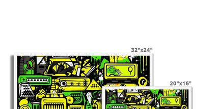 Graffiti Green and Yellow Abstract: A Dive into Vibrant Urban Art Budget Framed Poster by Prodigi