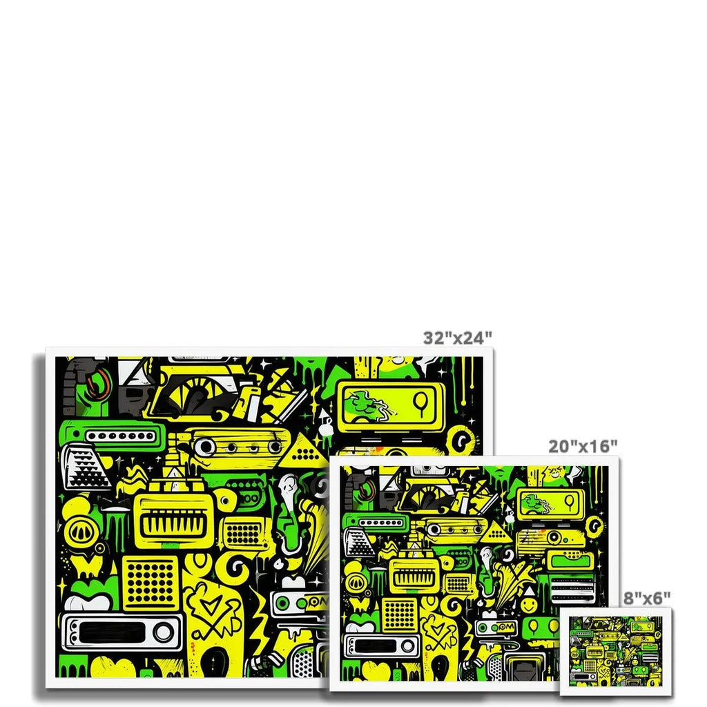 Graffiti Green and Yellow Abstract: A Dive into Vibrant Urban Art Budget Framed Poster - D'Sare 