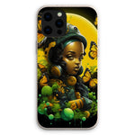 Monarch Butterfly Urban Fantasy Art Print - Afrofuturistic Girl with Butterflies Eco Phone Case - D'Sare