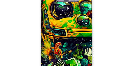 Mechanical Muse: Vibrant Graffiti Odyssey in Surreal Auto Wonderland Tough Phone Case by D'Sare