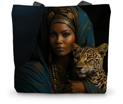 Leopard Luxe Lady Glamorous Empress  Canvas Tote Bag - D'Sare