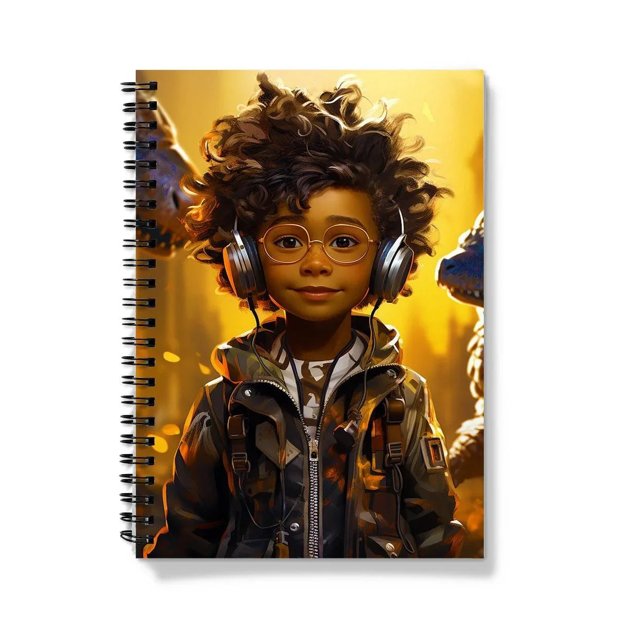 Little Boy Dino Dream Earphone: MelanatedMe Adventures by D'Sare Notebook - D'Sare 