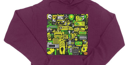 Graffiti Green and Yellow Abstract: A Dive into Vibrant Urban Art College Hoodie by Prodigi