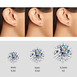 4mm/5mm/6.5mm/7.5mm/8mm Real Moissanite Stud Earrings Platinum Plated 925 Sterling Silver Snowflake Earrings For Women - D'Sare