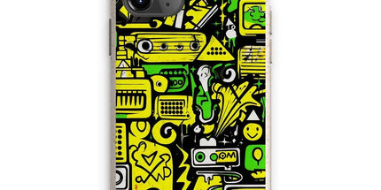Graffiti Green and Yellow Abstract: A Dive into Vibrant Urban Art Eco Phone Case - D'Sare 