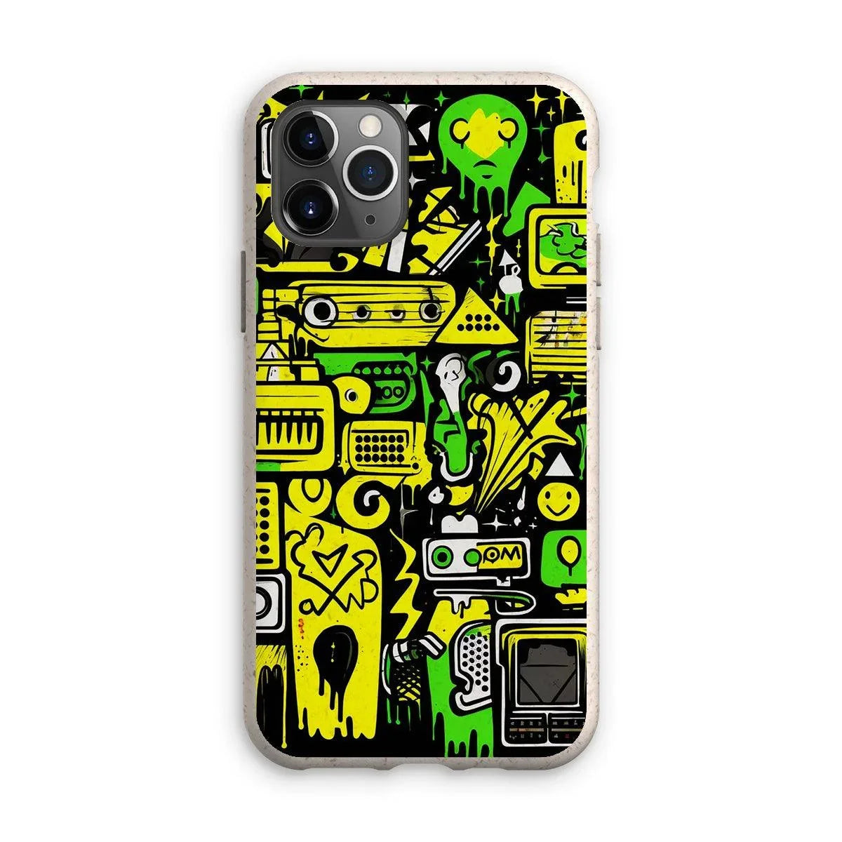 Graffiti Green and Yellow Abstract: A Dive into Vibrant Urban Art Eco Phone Case - D'Sare 
