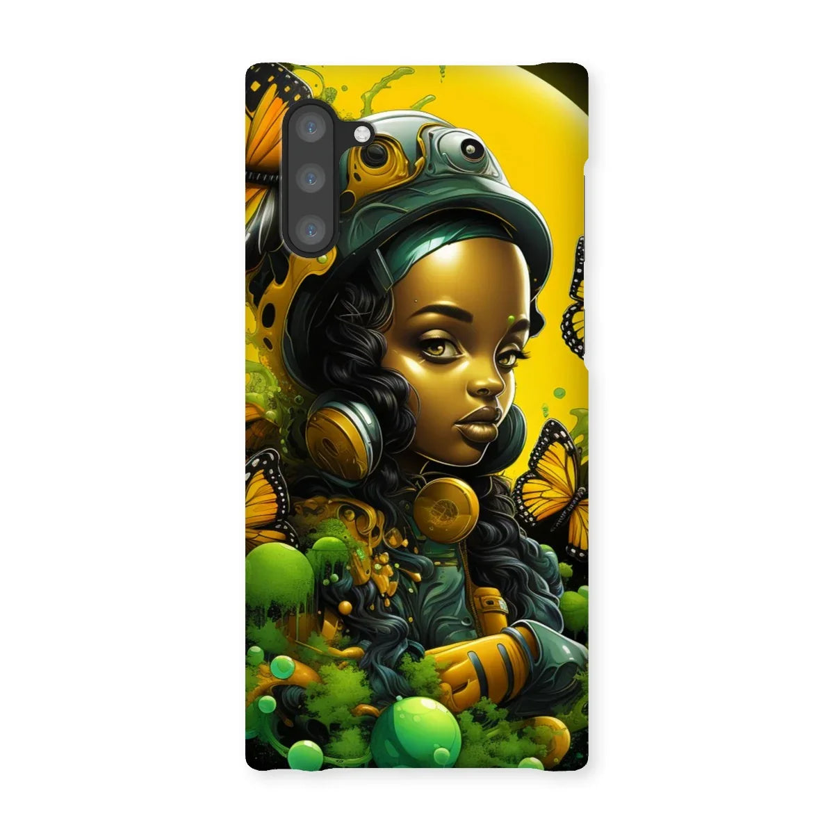 Monarch Butterfly Urban Fantasy Art Print - Afrofuturistic Girl with Butterflies Snap Phone Case - D'Sare