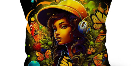 Urban Girl Neon Butterfly Headphone Pop Cushion - D'Sare
