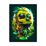 Mechanical Muse: Vibrant Graffiti Odyssey in Surreal Auto Wonderland Framed Print - D'Sare