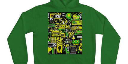 Graffiti Green and Yellow Abstract: A Dive into Vibrant Urban Art Kids Hoodie by Prodigi