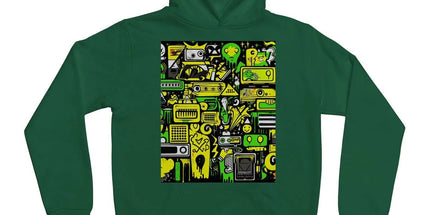 Graffiti Green and Yellow Abstract: A Dive into Vibrant Urban Art Kids Hoodie by Prodigi