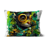 Nature's Resilience: Surreal Auto-Forest Artwork - Whimsical Raccoon and Greenery Infused Car  Cushion - D'Sare