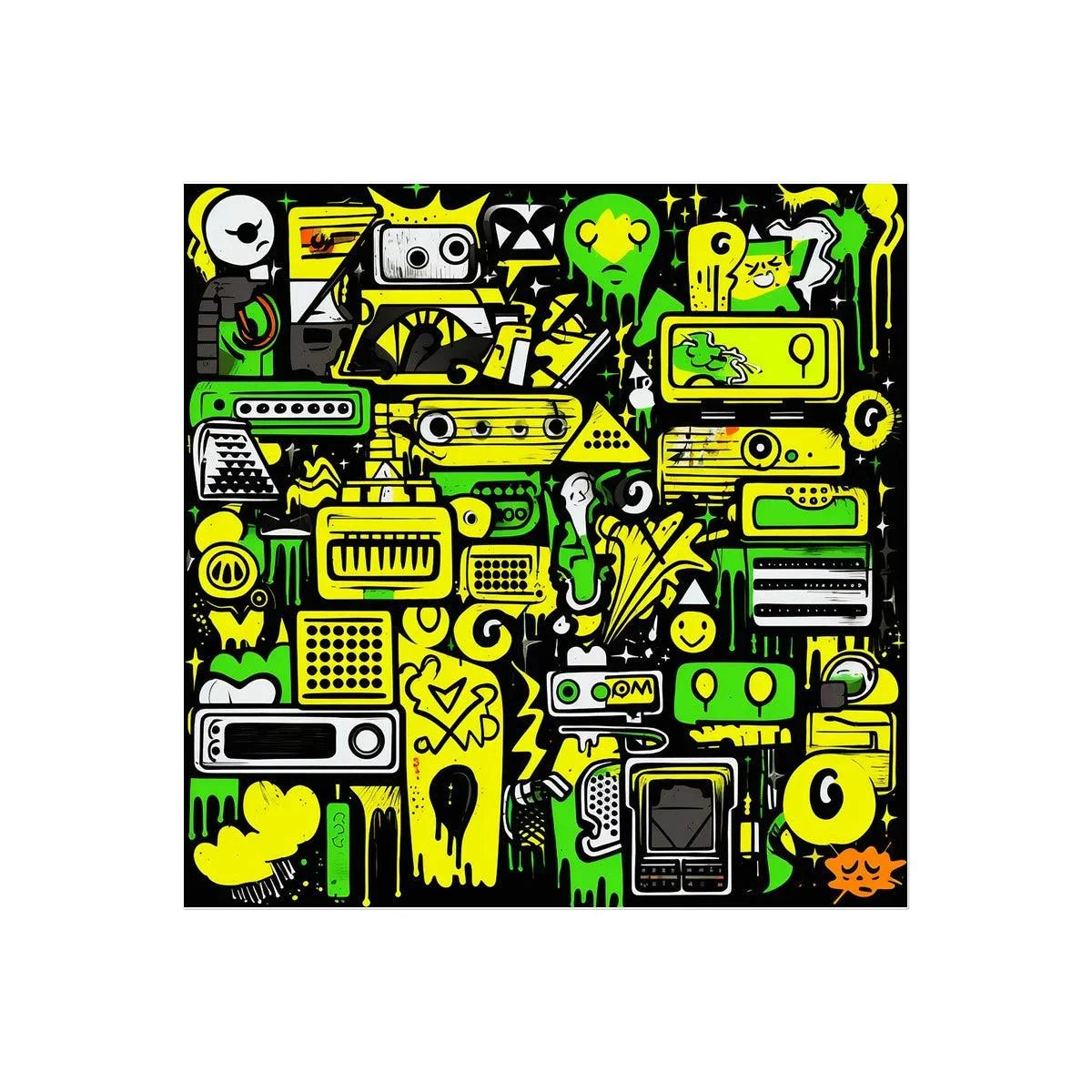 Graffiti Green and Yellow Abstract: A Dive into Vibrant Urban Art Temporary Tattoo - D'Sare 