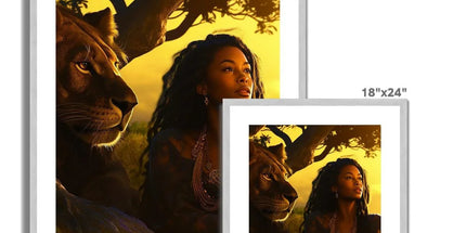Empress Divine: The Black Feminine & Lion of Judah Legacy Antique Framed & Mounted Print by Prodigi