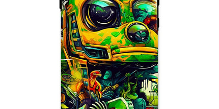 Mechanical Muse: Vibrant Graffiti Odyssey in Surreal Auto Wonderland Tough Phone Case by D'Sare