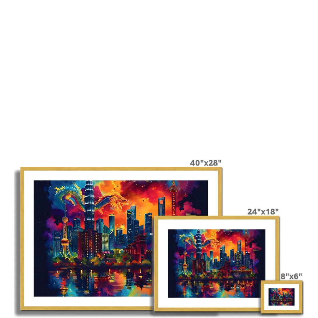 2024 Year Of The Dragon Celebration Antique Framed & Mounted Print - D'Sare