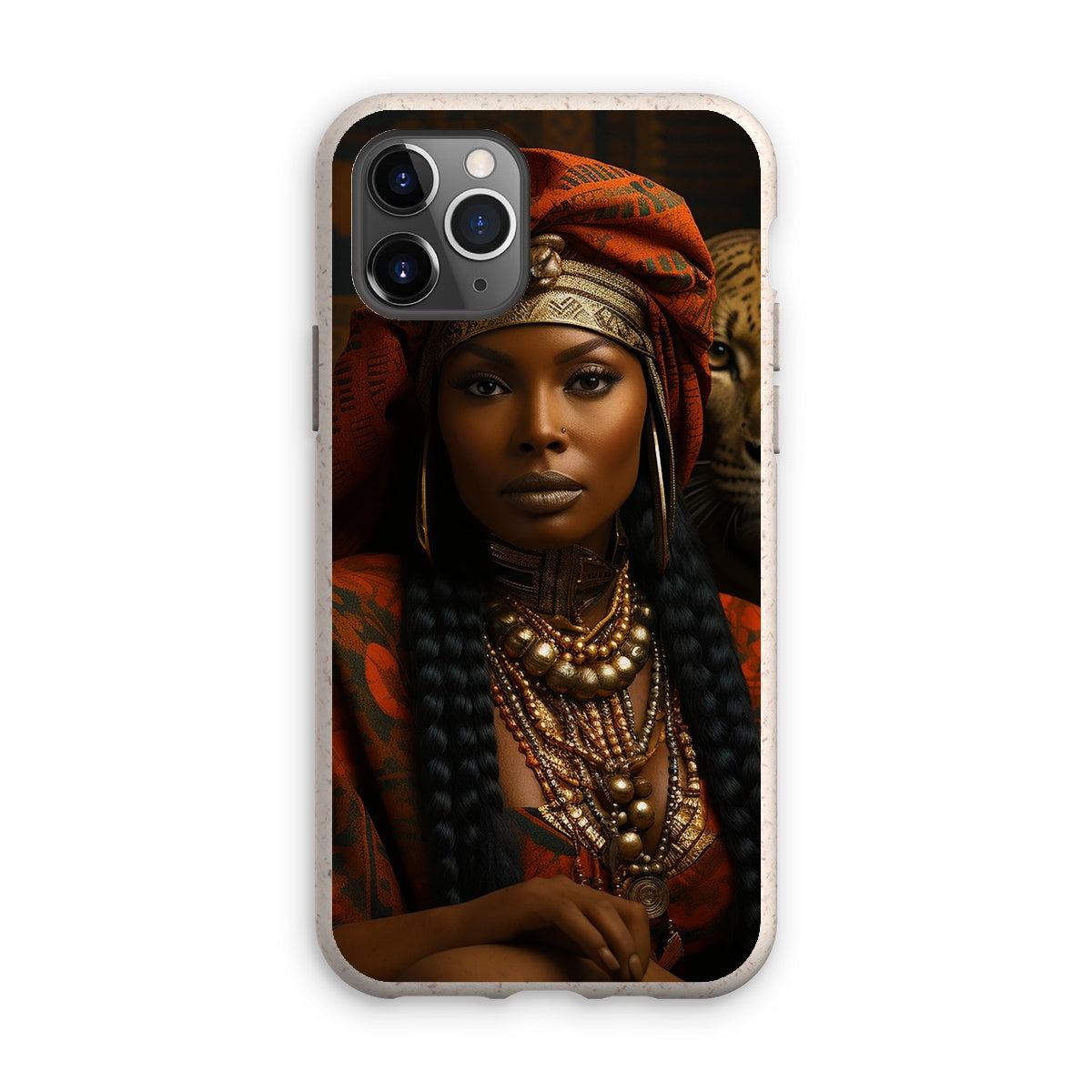 Empress Ebony Leopard Luxe MelanatedME Eco Phone Case - D'Sare