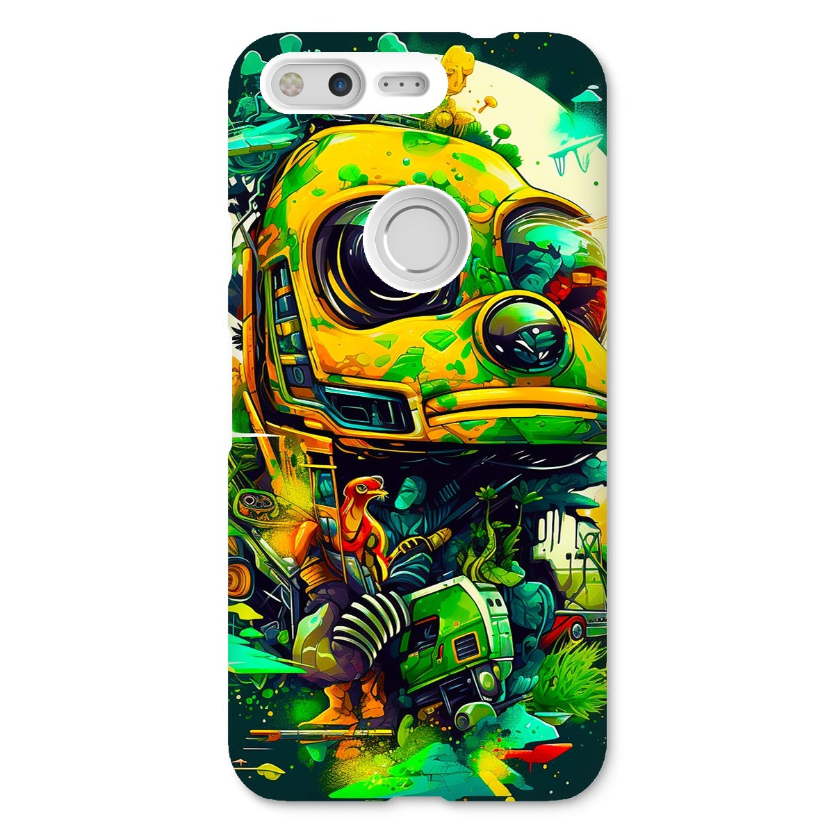 Mechanical Muse: Vibrant Graffiti Odyssey in Surreal Auto Wonderland Snap Phone Case